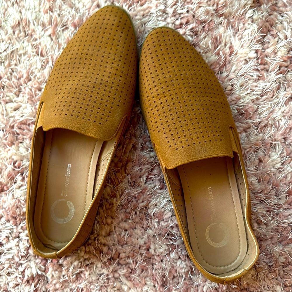 Brown Slide on Flat Loafer